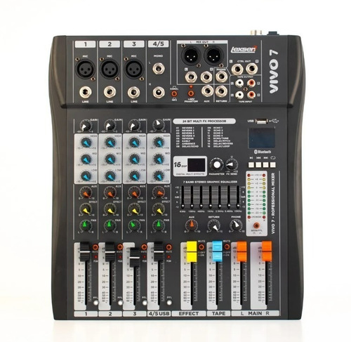 Consola Mixer Lexsen Vivo 7 Usb Bluetooth Efectos 3 Mono 1st