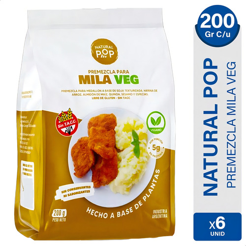 Premezcla Natural Pop Veg sin TACC 200 g pack x 6 u