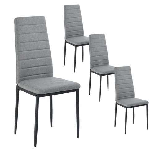 Homemake Furniture Juego De 4 Sillas De Comedor Alto Gris Color de la estructura de la silla Negro