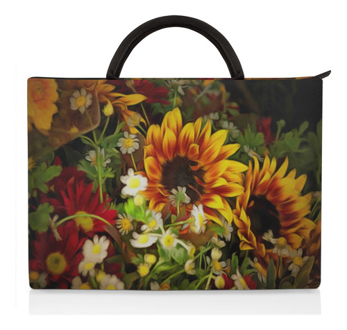 Girasol Floral 13-16in Laptop Bag Manga Para Mujer Hombr