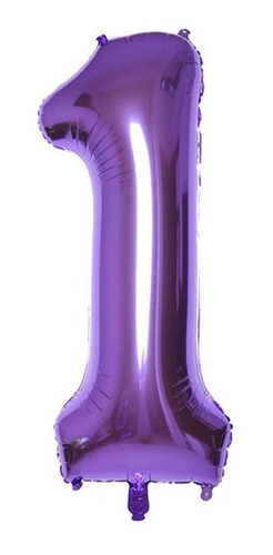 Globo Números Metalizados Gigantes Violeta 90 Cm