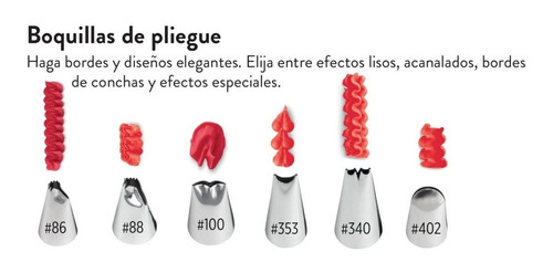 Imagen 5 de 8 de Pico Boquilla De Onda 353 Wilton Picos Reposteria Titanweb