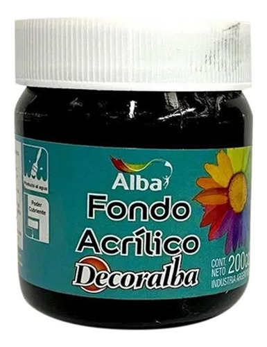 Base Fondo Acrílico Alba 200 Ml Negro