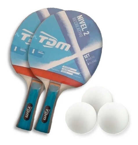 Imagen 5 de 8 de Set Ping Pong 2 Paletas + 3 Pelotas Combo Tenis Mesa Kit Pin