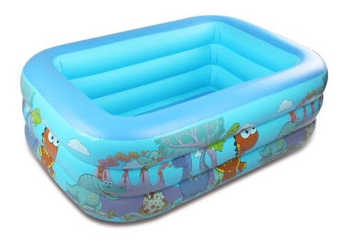 Piscina Inflable Rectangular Azul 130x92x52cm 620 Litros