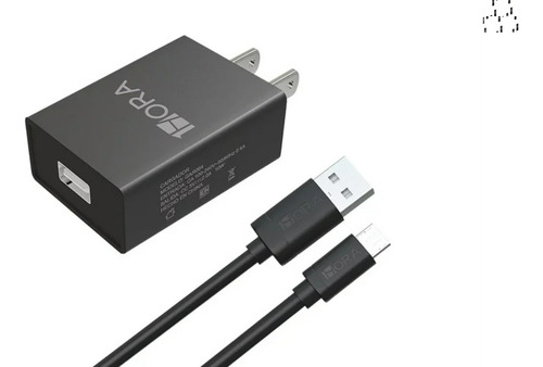 Combo 1hora Cargador Carga Rápida Y Cable Micro Negro