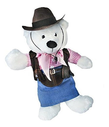 Vaquera W Sombrero - Bufanda Rosa Y Rosa Del Oso De Peluche 