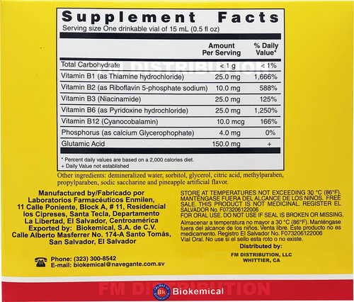 Foskrol Complejo B Suplemento Vitaminas Y Energía Viales