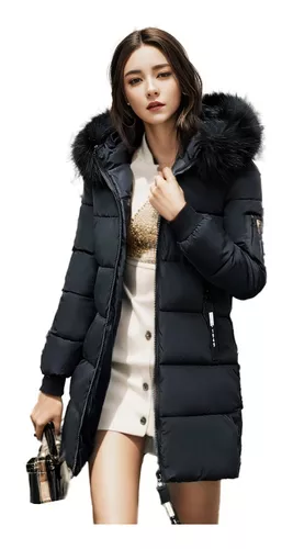  Abrigo de invierno con capucha para mujer, abrigo de