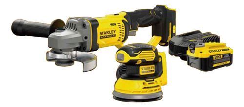 Set Stanley Fatmax Lijadora Orbital + Amoladora V20 Color Am