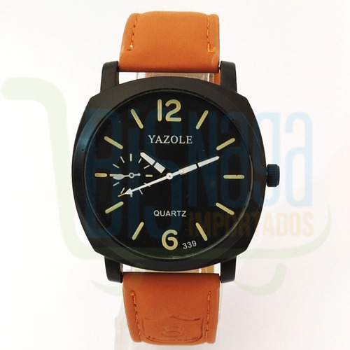 Relógio Masculino Esporte Fino Yazole Pulseira Marrom Claro