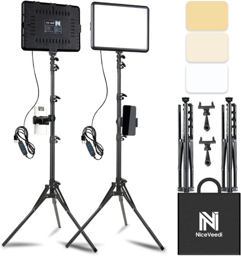 Niceveedi 2-pack Led Light Kit Studio 2800-6500k Dimmable