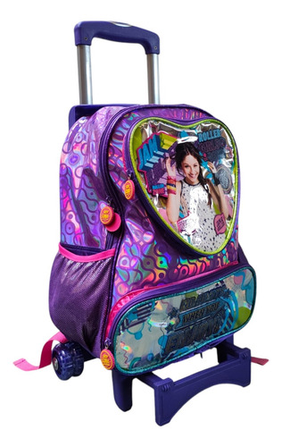 Mochila Con Carro Primaria Soy Luna Roller Girls Violeta Atm Violeta Impresion En Vinil