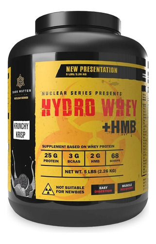 Suplemento Aminoácidos Bcaas Hydro Whey + Hmb 68 Servicios Sabor Krunchy Crisp