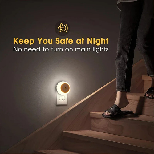 Lâmpada De Parede Led Night Light Plug Com Sensor De Luz Par
