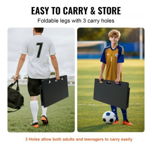 Tablero De Rebote Futbol Con 2 Ángulos Portátil 40x16 Pulgad Negro