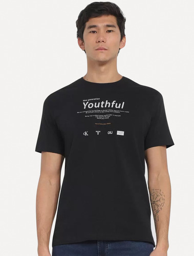 Camiseta Calvin Klein Jeans Masculina Youthful Preta