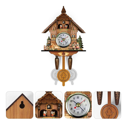 Reloj De Pared Cuckoo De Madera Antiguo Con Forma De Pajarit