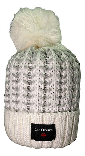 Gorro De Lana Las Oreiro Mujer Liso Invierno 15770 Blanco 