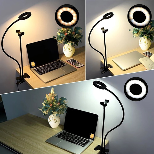 Ring Light De Mesa Iluminador Led Com Suporte Celular