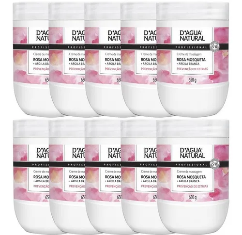 10 Crema Masaje Embarazo Rosa Mosqueta 650g D'agua Natural