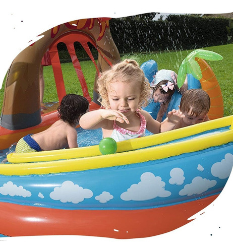 Imagen 4 de 10 de Pileta Centro De Juegos Bestway 53069 Tobagán Extraíble Pce