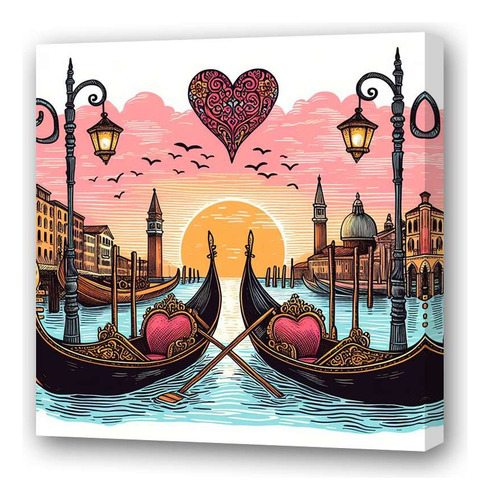 Cuadro 30x30cm Góndolas Símbolo Romántico Venecia M4