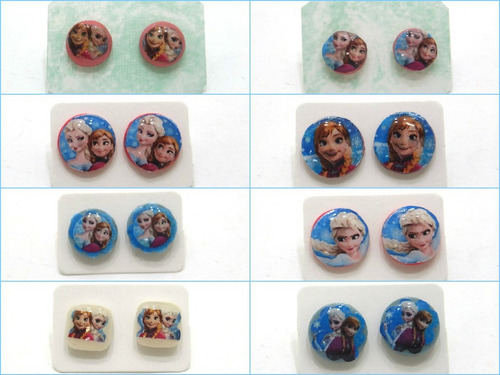 2 Pares Zarcillos Frozen Para Fanáticas Accesorios, Cotillón