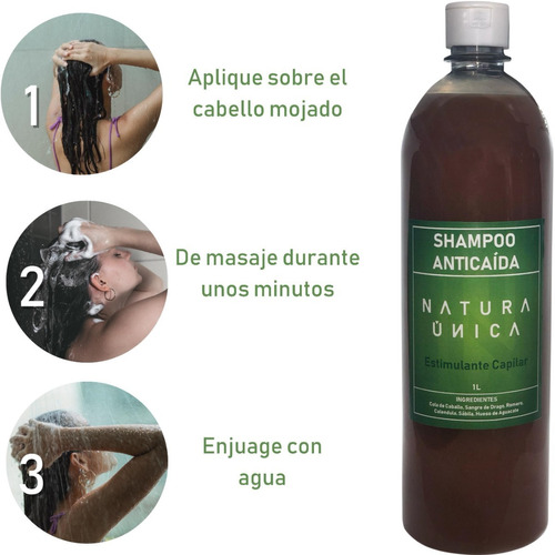 4 Shampoo Anticaída Estimulante Folicular 1 Lt Natura Única | Envío gratis