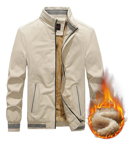 Chaquetas Casuales Para Hombre Con Forro De Cachemir Grueso