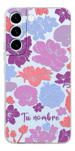 Funda Para Galaxy Para Mujer Flores Colores Con Tu Nombre