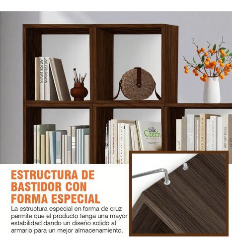 Librero Organizador Cubos Apilables De Madera Multifuncional