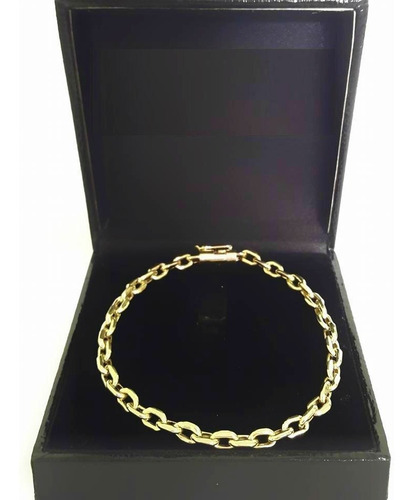 Imagem 1 de 7 de Pulseira Cadeado 9 Gramas 6mm Ouro 18k 750