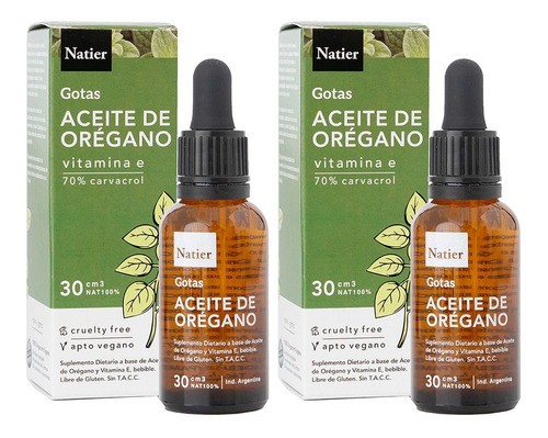 Aceite De Orégano Natier Pack X 2 Frascos 