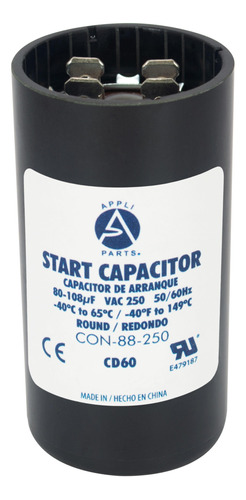 Appli Parts Condensador Capacitor Arranque 80-108 Mfd (