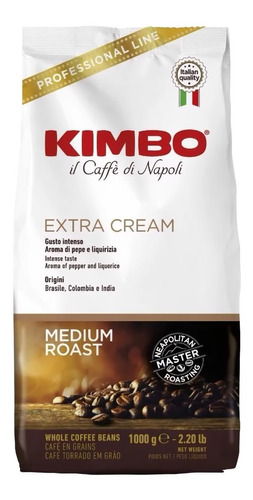Cafe Kimbo Extra Cream 1 Kilo, Italiano,  Il Cafe Di Napoli 