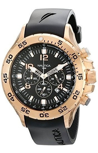 Nautica Mens N18523g Nst Gold-tone Reloj De Acero Inoxidable