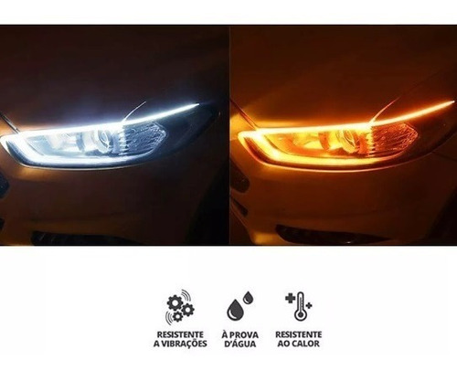 Par Fita Barra Led Drl 45cm Vw Up Tsi Com Seta Lanterna