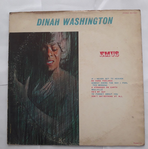 Lp Vinil (vg/+) Dinah Washington Ed 1975 Eua Stereo Es-12021