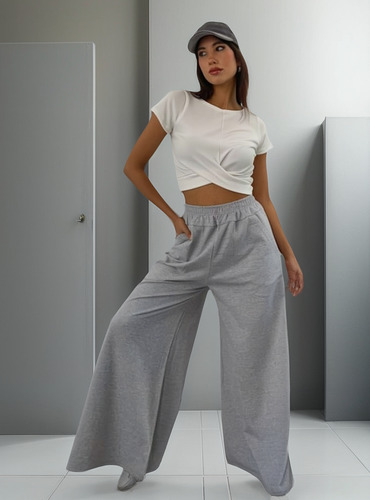 Maxi Palazo Pantalon Frisa Mujer Calentito X Talles