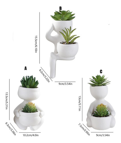 Plantas Suculentas Artificiales Para Escritorio, 3 Unidades,