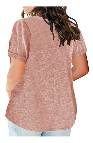 Camiseta Para Mujer, Talla Grande, Con Cuello En V, Encaje,