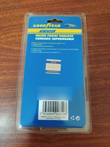Imagen 2 de 2 de Candado Impermeable Goodyear 50mm Ref20