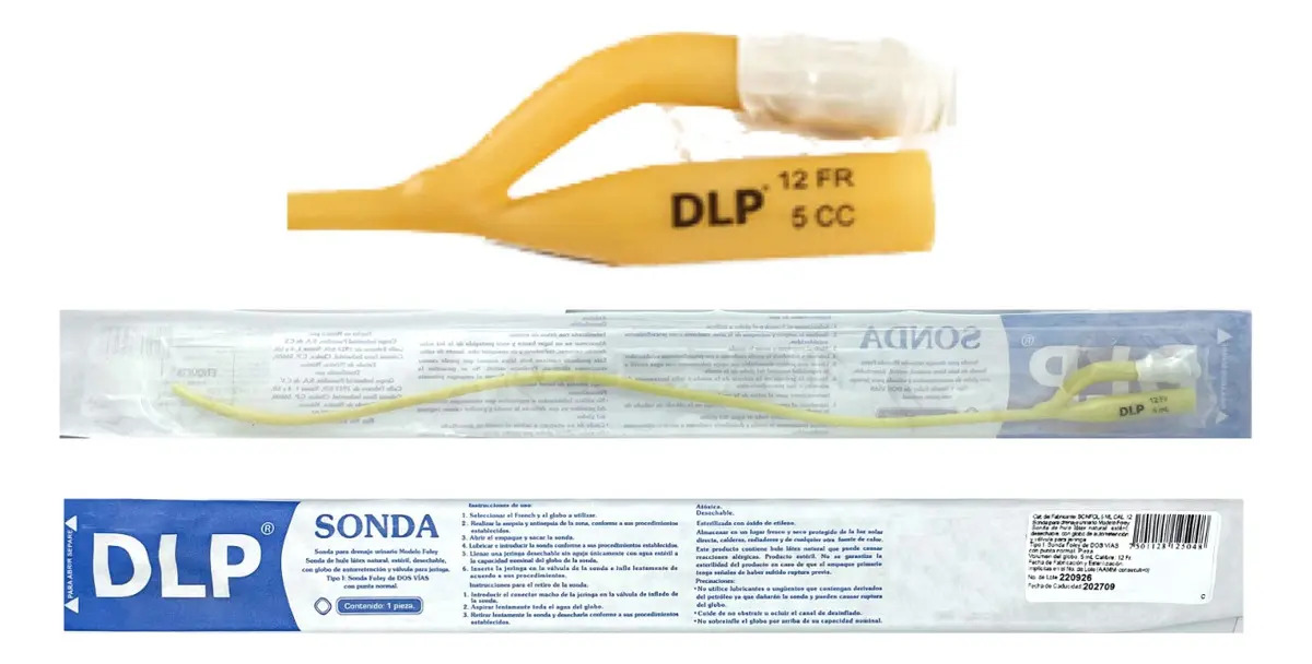5 Piezas Sonda Foley De Látex Calibre 12 Fr con Globo de 5 M