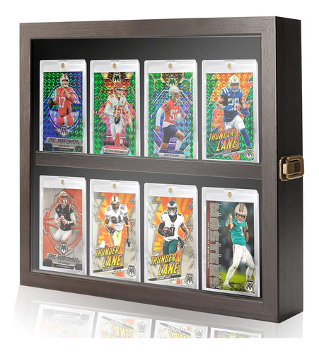 8 Baseball Card Display Case, Cerradura De Madera Sóli...