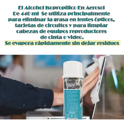 Alcohol Isopropilico en Aerosol para limpieza de equipos de vídeo