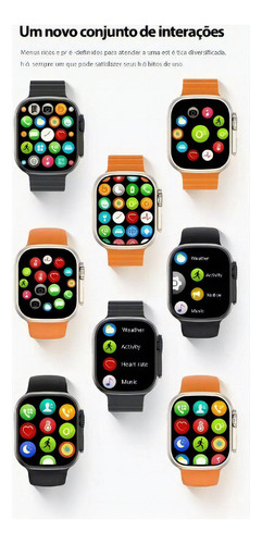 Relógio Smartwatch 8 Ultra 49mm Relógio Inteligente Cor da caixa Preto