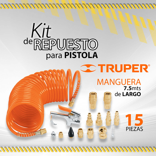 Kit De Repuesto Para Pistola De 15pzs Truper 19094 / 01393
