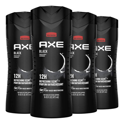 Axe Black - Gel De Ducha Y Limpiador Para Hombre, 12 Horas .