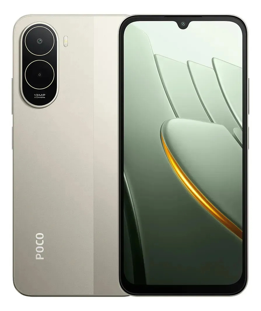 Celular Xiaomi Poco C81 Pro 4gb Ram 64gb Rom Color Dorado Unisoc T7250 6.9 Display 6000mah Bateria 120hz Alta taxa de atualização Converse com o Google Gemini Ai Assistant